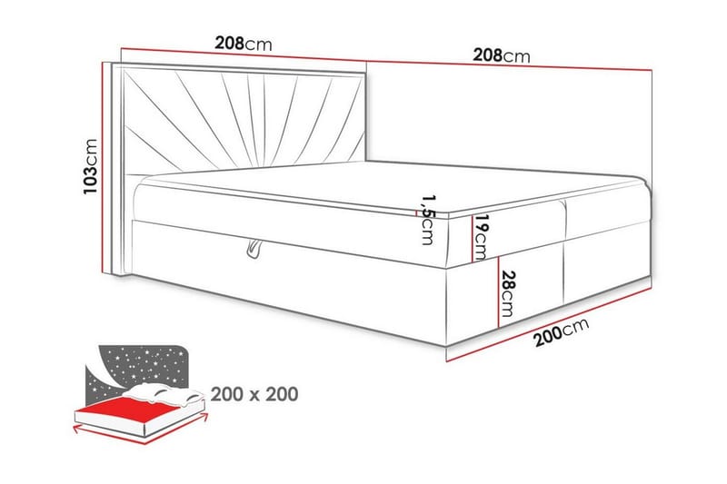 Oberting Sängram 200x200 cm - Möbler - Säng - Sängram & sängstomme