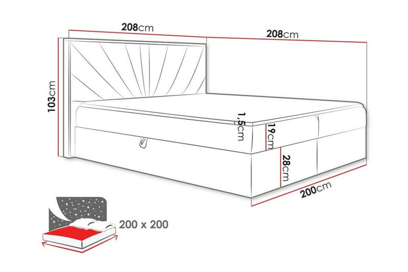Oberting Sängram 200x200 cm - Möbler - Säng - Sängram & sängstomme