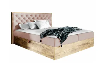 Oberting Sängram med Förvaring 140x200 cm i Tyg med Fasthetsgrad Medium - Rosa - Möbler - Säng - Sängram & sängstomme