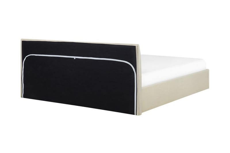Orbey Sängram med Förvaring 160x200 cm i Tyg med Sänggavel - Beige - Möbler - Säng - Sängram & sängstomme