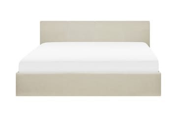 Orbey Sängram med Förvaring 160x200 cm i Tyg med Sänggavel - Beige - Möbler - Säng - Sängram & sängstomme