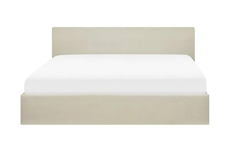 Orbey Sängram med Förvaring 160x200 cm i Tyg med Sänggavel, Beige