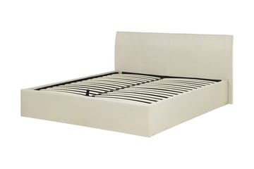Orbey Sängram med Förvaring 160x200 cm i Tyg med Sänggavel - Beige - Möbler - Säng - Sängram & sängstomme