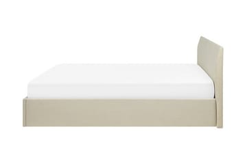 Orbey Sängram med Förvaring 160x200 cm i Tyg med Sänggavel - Beige - Möbler - Säng - Sängram & sängstomme