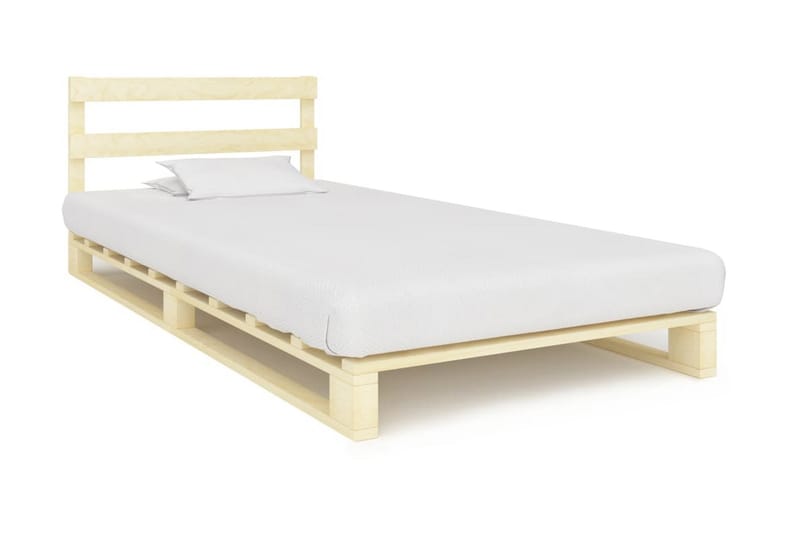Pallsängram massiv furu 100x200 cm - Brun - Möbler - Säng - Sängram & sängstomme