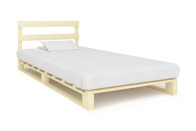 Pallsängram massiv furu 90x200 cm - Brun - Möbler - Säng - Sängram & sängstomme