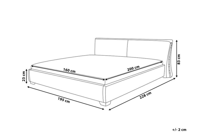 Paris Komplett Sängpaket – Dubbelsäng 160x200 cm i Tyg med Sänggavel + Bäddmadrass - Grå - Möbler - Säng - Sängram & sängstomme