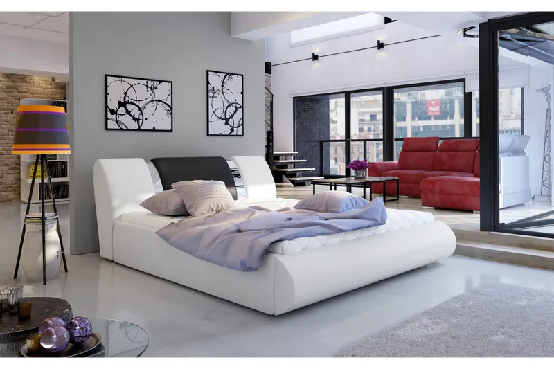 Perow Sängram 180x200 cm, Vit/Svart