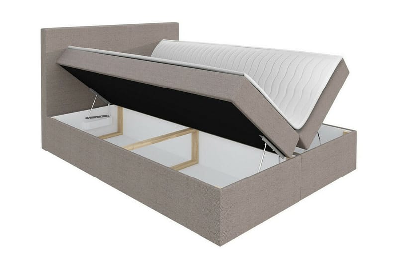 Pries Komplett Sängpaket 140x200 cm i Tyg med Sänggavel + Bäddmadrass - Grå - Möbler - Säng - Sängram & sängstomme
