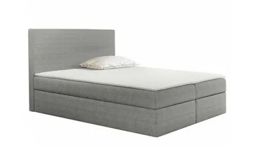 Pries Komplett Sängpaket 140x200 cm i Tyg med Sänggavel + Bäddmadrass - Grå - Möbler - Säng - Sängram & sängstomme