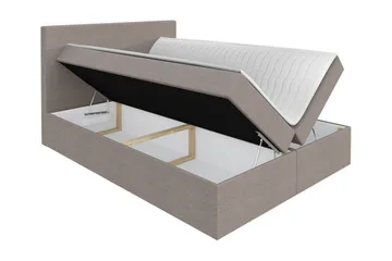 Pries Komplett Sängpaket 140x200 cm i Tyg med Sänggavel + Bäddmadrass med Fasthetsgrad Medium - Blå - Möbler - Säng - Sängram & sängstomme