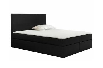 Pries Komplett Sängpaket 140x200 cm i Tyg med Sänggavel + Bäddmadrass med Fasthetsgrad Medium - Svart - Möbler - Säng - Sängram & sängstomme