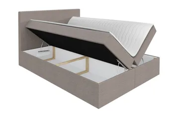 Pries Komplett Sängpaket 160x200 cm i Tyg med Sänggavel + Bäddmadrass - Grå - Möbler - Säng - Sängram & sängstomme
