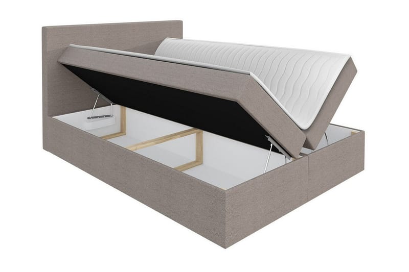 Pries Komplett Sängpaket 160x200 cm i Tyg med Sänggavel + Bäddmadrass - Grå - Möbler - Säng - Sängram & sängstomme