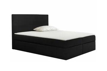 Pries Komplett Sängpaket 160x200 cm i Tyg med Sänggavel + Bäddmadrass - Svart - Möbler - Säng - Sängram & sängstomme
