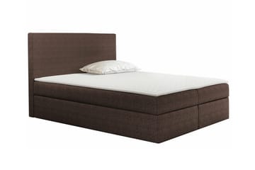 Pries Komplett Sängpaket 180x200 cm i Tyg med Sänggavel + Bäddmadrass med Fasthetsgrad Medium - Brun - Möbler - Säng - Sängram & sängstomme