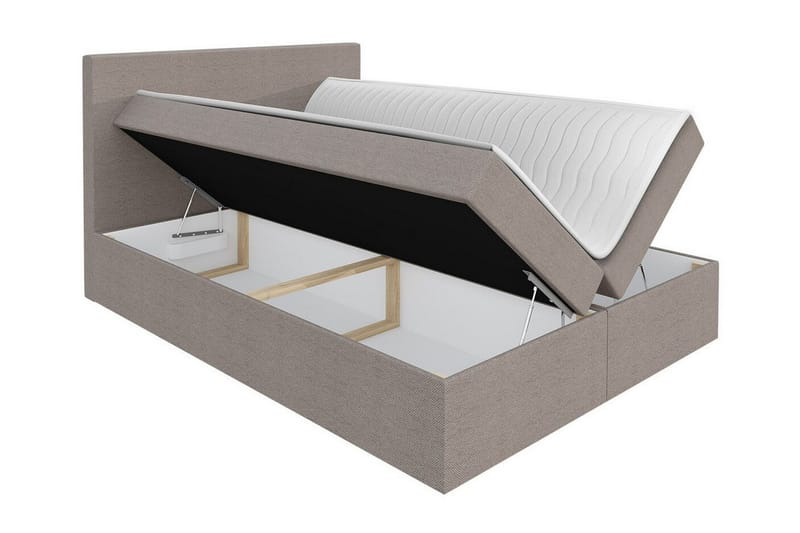 Pries Komplett Sängpaket 180x200 cm i Tyg med Sänggavel + Bäddmadrass med Fasthetsgrad Medium - Grå - Möbler - Säng - Sängram & sängstomme
