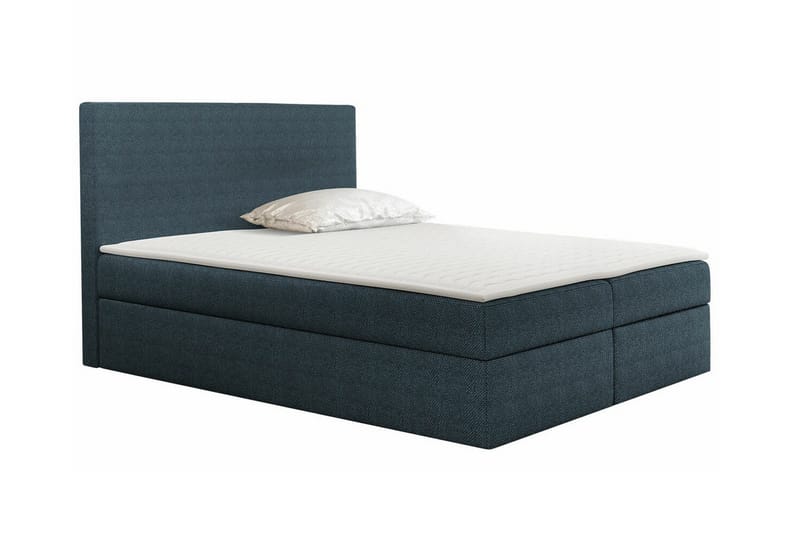 Pries Komplett Sängpaket med Förvaring 180x200 cm i Tyg med Sänggavel + Bäddmadrass, Petrolblå