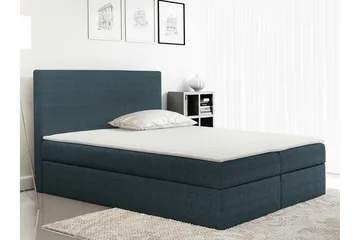 Pries Komplett Sängpaket med Förvaring 180x200 cm i Tyg med Sänggavel + Bäddmadrass - Petrolblå - Möbler - Säng - Sängram & sängstomme