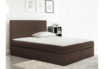 Pries Komplett Sängpaket med Förvaring 200x200 cm i Tyg med Sänggavel + Bäddmadrass - Brun - Möbler - Säng - Sängram & sängstomme