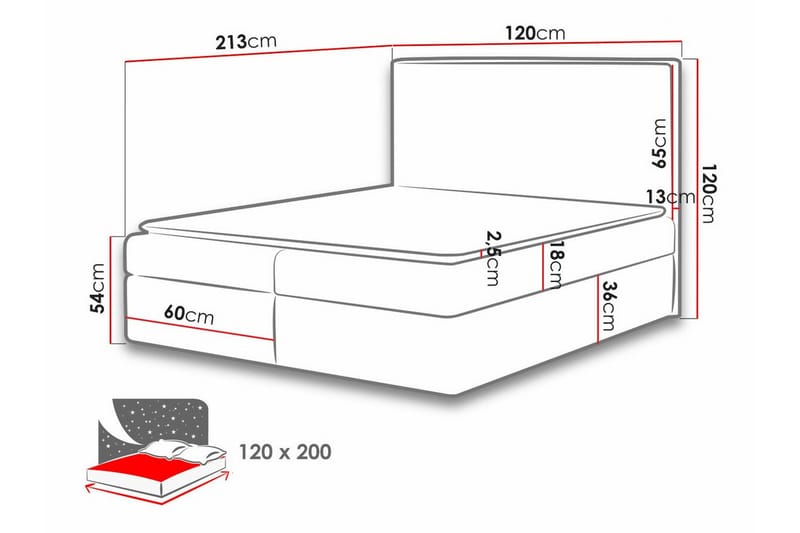 Pries Sängram 120x200 cm - Möbler - Säng - Sängram & sängstomme