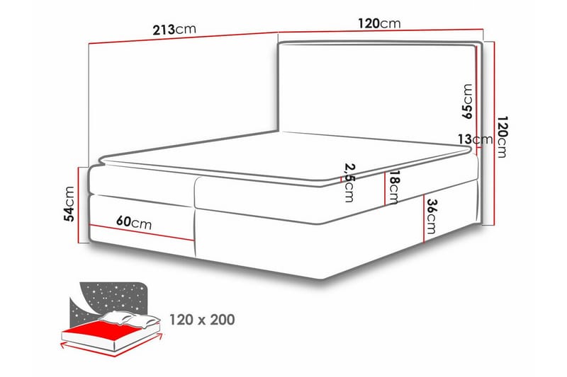 Pries Sängram 120x200 cm - Möbler - Säng - Sängram & sängstomme