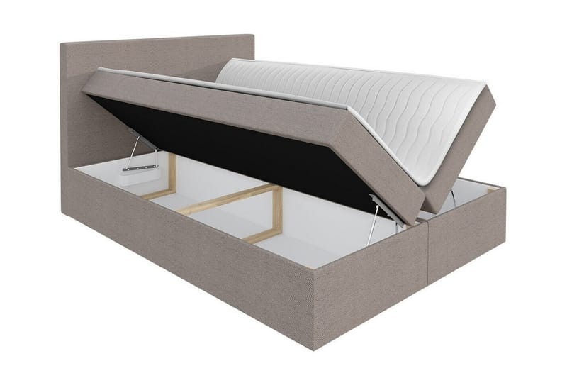 Pries Sängram med Förvaring 200x200 cm i Tyg med Sänggavel - Svart - Möbler - Säng - Sängram & sängstomme