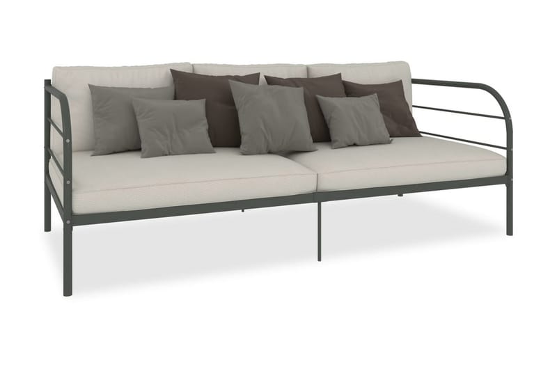 Ram dagbädd grå metall 90x200 cm - Grå - Möbler - Säng - Sängram & sängstomme