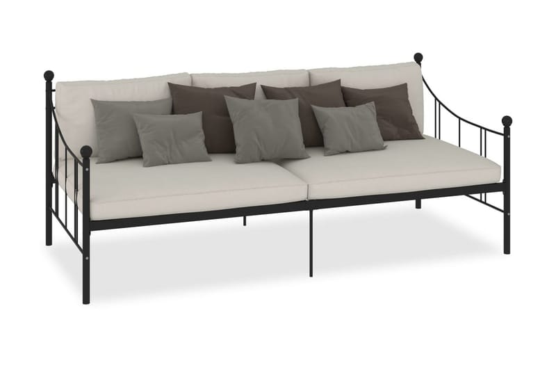 Ram till dagbädd svart metall 90x200 cm - Svart - Möbler - Säng - Sängram & sängstomme