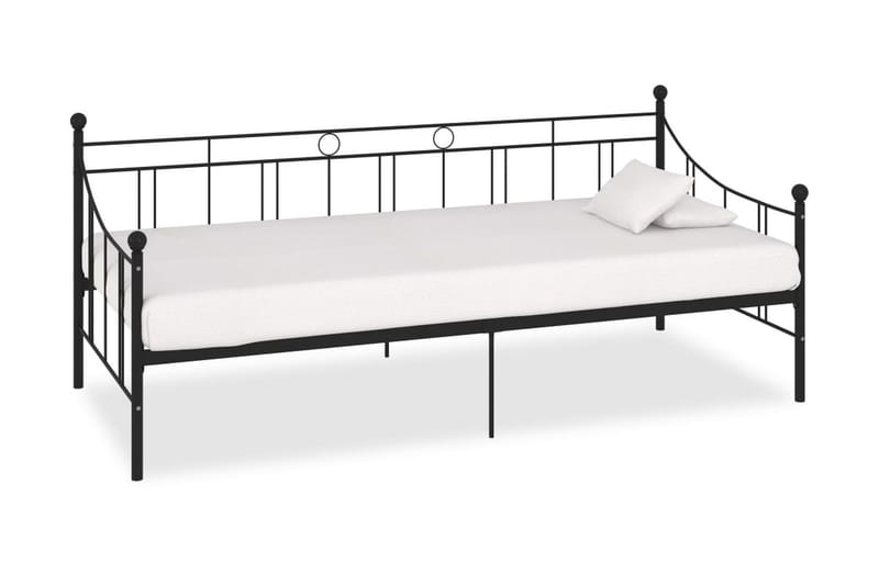 Ram till dagbädd svart metall 90x200 cm - Svart - Möbler - Säng - Sängram & sängstomme