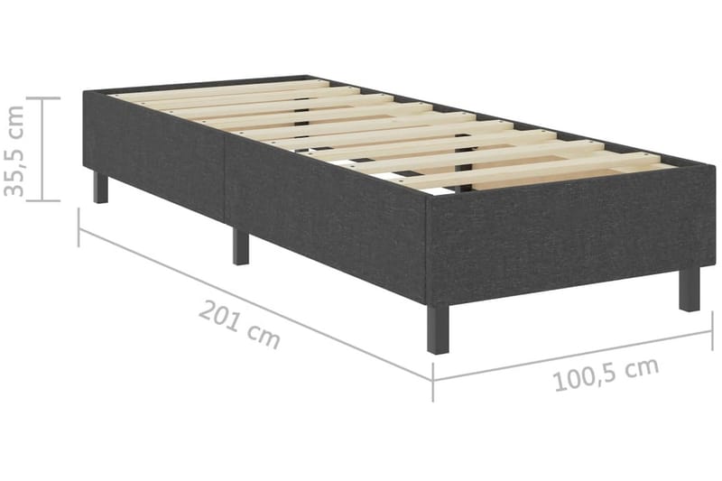 Resårsäng sängram grå tyg 100x200 cm - Grå - Möbler - Säng - Sängram & sängstomme