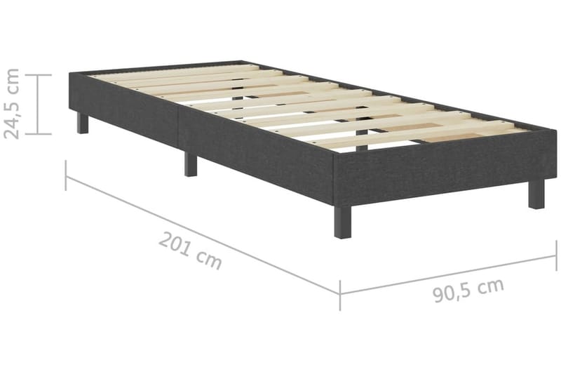 Resårsäng sängram grå tyg 90x200 cm - Grå - Möbler - Säng - Sängram & sängstomme