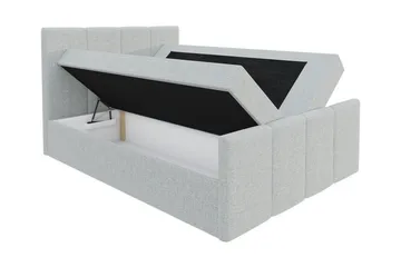 Ripon Komplett Sängpaket 120x200 cm i Tyg med Sänggavel + Bäddmadrass med Fasthetsgrad Medium - Beige - Möbler - Säng - Sängram & sängstomme