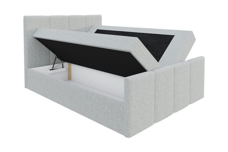 Ripon Komplett Sängpaket 120x200 cm i Tyg med Sänggavel + Bäddmadrass med Fasthetsgrad Medium - Beige - Möbler - Säng - Sängram & sängstomme