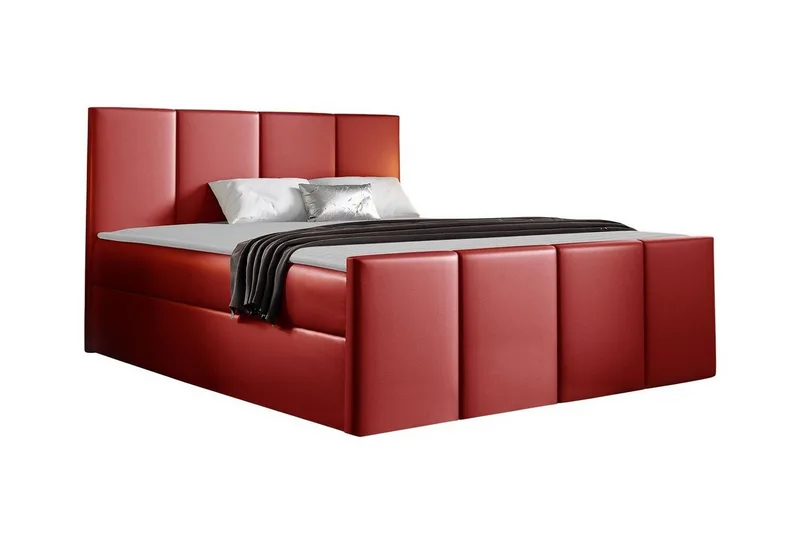 Ripon Komplett Sängpaket 120x200 cm med Sänggavel + Bäddmadrass med Fasthetsgrad Medium, Röd