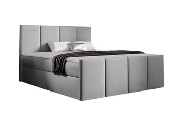 Ripon Komplett Sängpaket med Förvaring 120x200 cm i Tyg med Sänggavel + Bäddmadrass - Grå - Möbler - Säng - Sängram & sängstomme