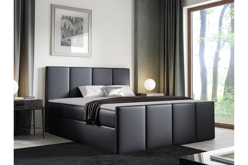 Ripon Sängram 180x200 cm i Konstläder med Fasthetsgrad Medium - Svart - Möbler - Säng - Sängram & sängstomme