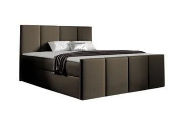 Ripon Sängram med Förvaring 140x200 cm i Sammet med Fasthetsgrad Medium - Brun - Möbler - Säng - Sängram & sängstomme