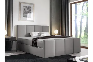 Ripon Sängram med Förvaring 140x200 cm i Tyg med Fasthetsgrad Medium - Grå - Möbler - Säng - Sängram & sängstomme