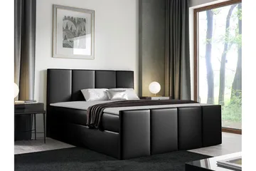Ripon Sängram med Förvaring 180x200 cm i Konstläder - Svart - Möbler - Säng - Sängram & sängstomme