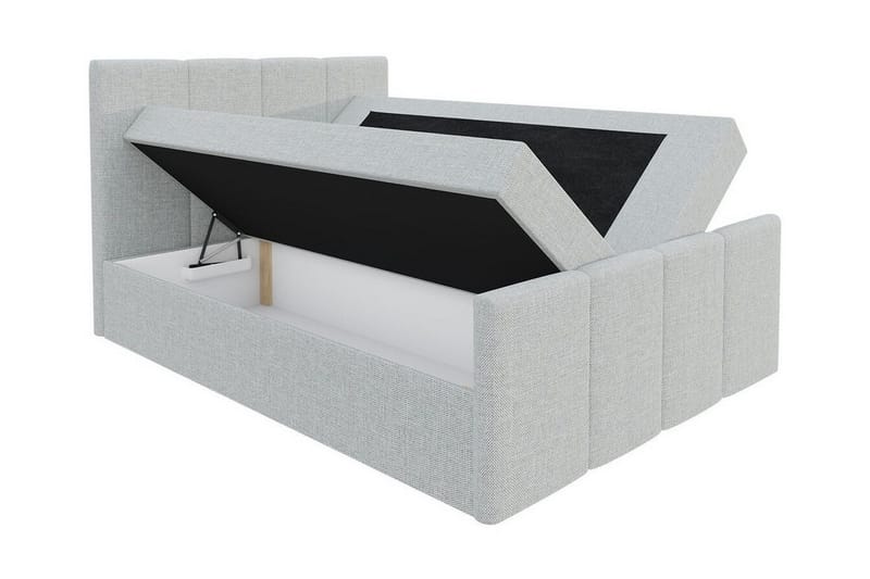Ripon Sängram med Förvaring 180x200 cm i Tyg med Sänggavel - Brun - Möbler - Säng - Sängram & sängstomme