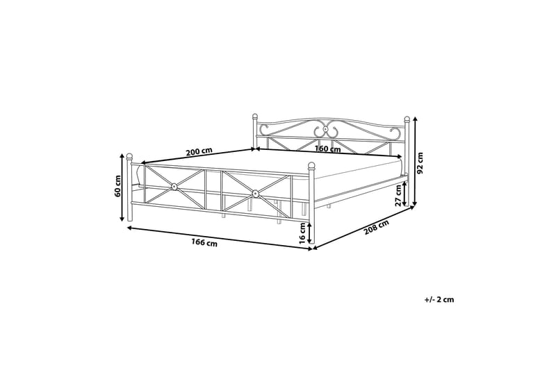 Rodez Dubbelsäng 160 200 cm Vit - Vit - Möbler - Säng - Sängram & sängstomme