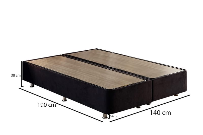 Ryntham Sängram Dubbel 140x190 cm - Svart - Möbler - Säng - Sängram & sängstomme