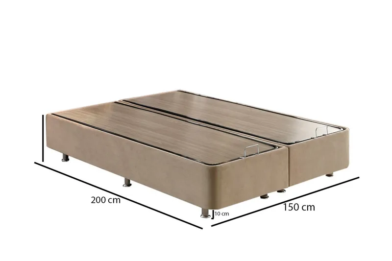 Ryntham Sängram Dubbel 150x200 - Ljusbrun - Möbler - Säng - Sängram & sängstomme