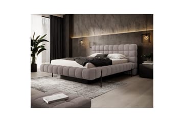 Säng med klädsel Eltap Magentta - 140x200 cm, Jaffray 03, Grå - Möbler - Säng - Sängram & sängstomme