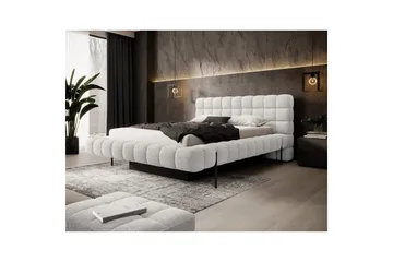 Säng med klädsel Eltap Magentta - 140x200 cm, Royal 01, Vit - Möbler - Säng - Sängram & sängstomme