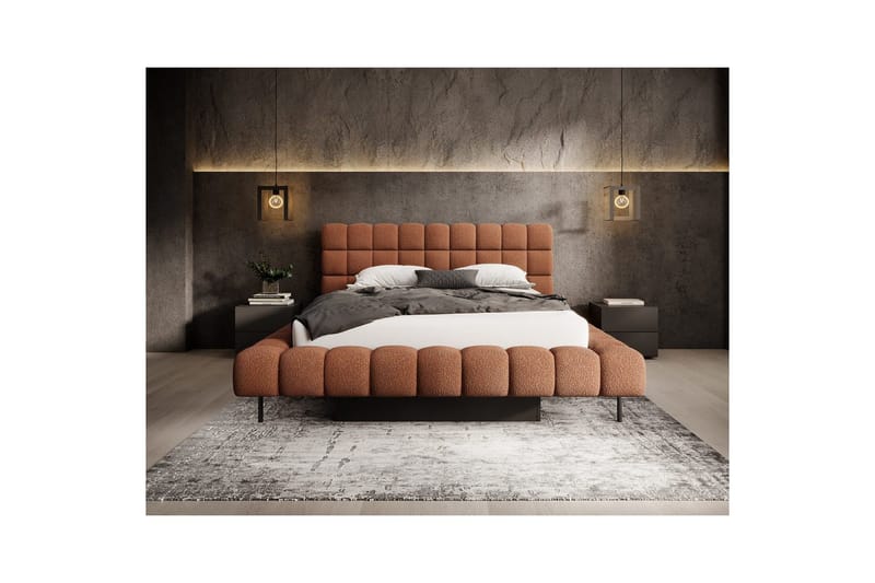 Säng med klädsel Eltap Magentta - 160x200 cm, Jaffray 30, Röd - Möbler - Säng - Sängram & sängstomme