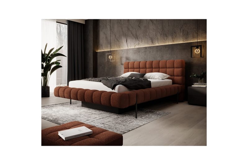 Säng med klädsel Eltap Magentta - 160x200 cm, Jaffray 30, Röd - Möbler - Säng - Sängram & sängstomme