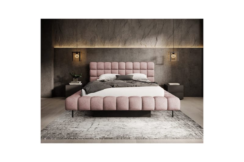 Säng med klädsel Eltap Magentta - 160x200 cm, Touch 24, Rosa - Möbler - Säng - Sängram & sängstomme
