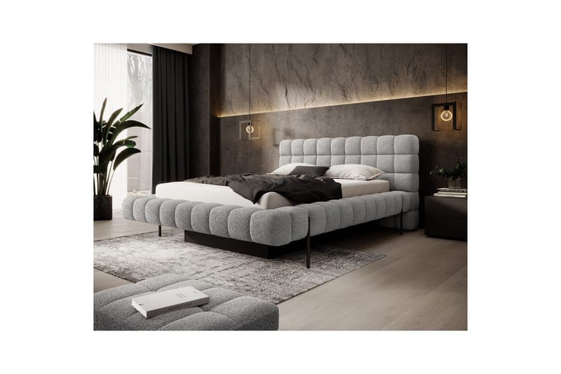 Säng med klädsel Eltap Magentta - 180x200 cm, Royal 04, Grå - Möbler - Säng - Sängram & sängstomme